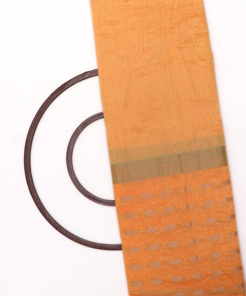 yellow polka pattern chanderi silk fabric